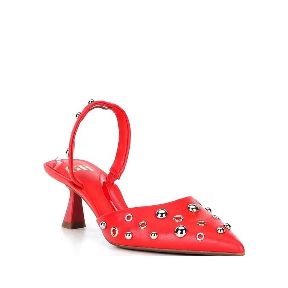 GB Office Siren Leather Grommet&Stud Kitten Heel Slingback Women’s Sz8 NWOB $130 - Picture 7 of 8